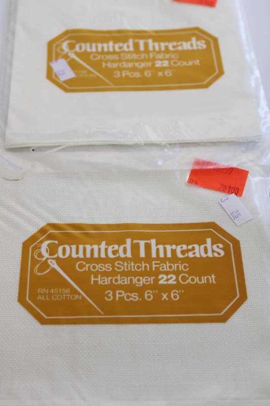 photo of lot aida cloth for counted cross stitch & hardanger embroidery fabric sealed pkgs #2