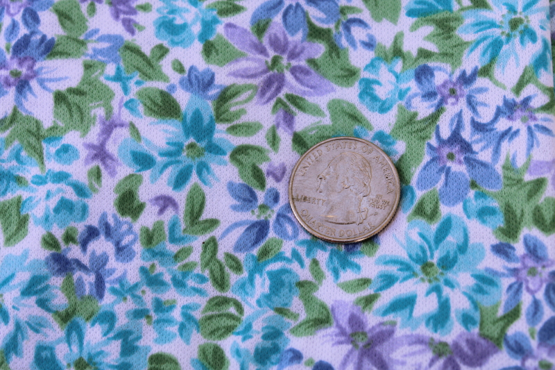 photo of lot all cotton jersey knit fabric, retro granny floral prints, soft comfy fabric for tops or pjs #2