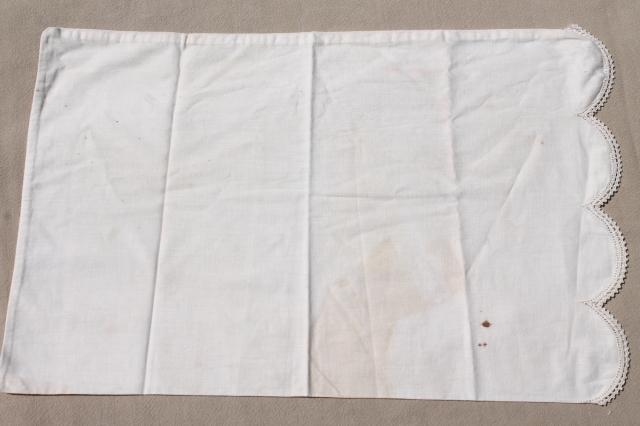 photo of lot all white cotton sheets & pillowcases, vintage bed linens, some trimmed w/ crochet #14