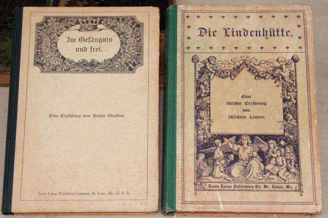 photo of lot antique 1800s vintage German books & almanacs w/ gothic typeface & beautiful bindings #5