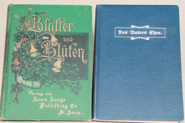 photo of lot antique 1800s vintage German books & almanacs w/ gothic typeface & beautiful bindings #7