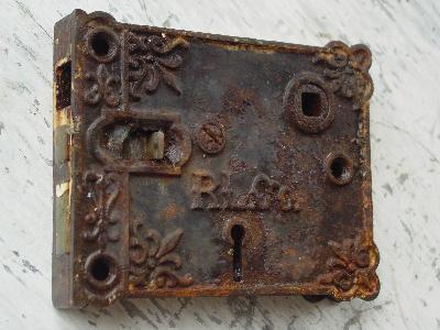 photo of lot antique Victorian vintage architectural rim locks #3