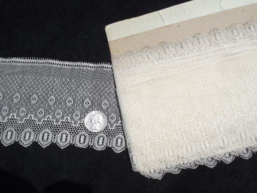 photo of lot antique and victorian vintage lace fabric and wide flounce edgings #3