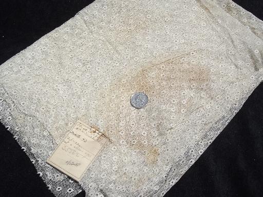 photo of lot antique and victorian vintage lace fabric and wide flounce edgings #4