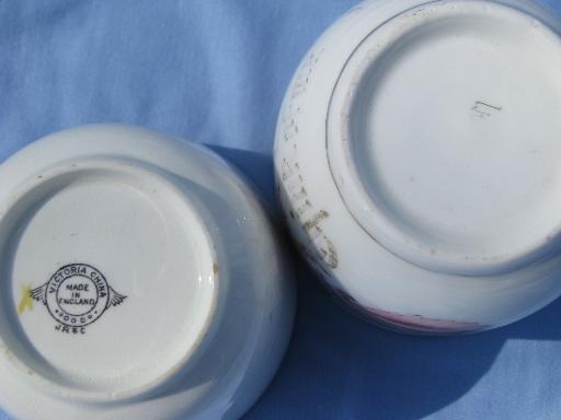 photo of lot antique china mustache cups, Germany, Prussia, seal of Metlock-Bath #2