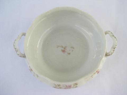 photo of lot antique china tureens, tureen bowls without lids, for flowers, forcing bulbs? #5