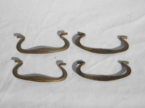 photo of lot antique french rococo brass hardware drawer pulls restoration parts #4