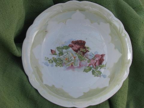 photo of lot antique luster and roses china bowls, early 1900s vintage Germany #3