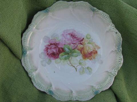 photo of lot antique luster and roses china bowls, early 1900s vintage Germany #4