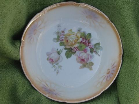 photo of lot antique luster and roses china bowls, early 1900s vintage Germany #8