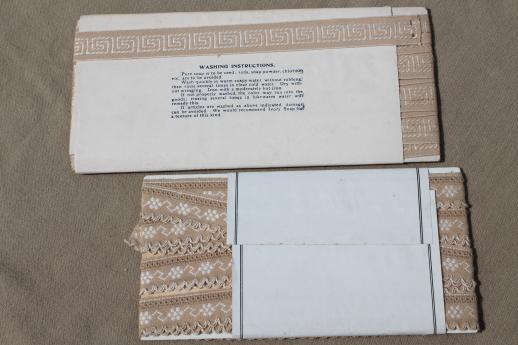 photo of lot antique sewing trims, lace & embroidered cotton ribbon insertions w/ original Victorian labels #14