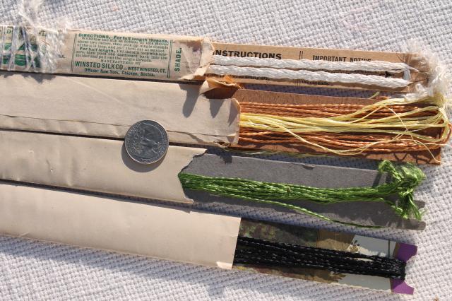 photo of lot antique silk floss embroidery thread w/ old paper labels vintage 1898-1906 #7