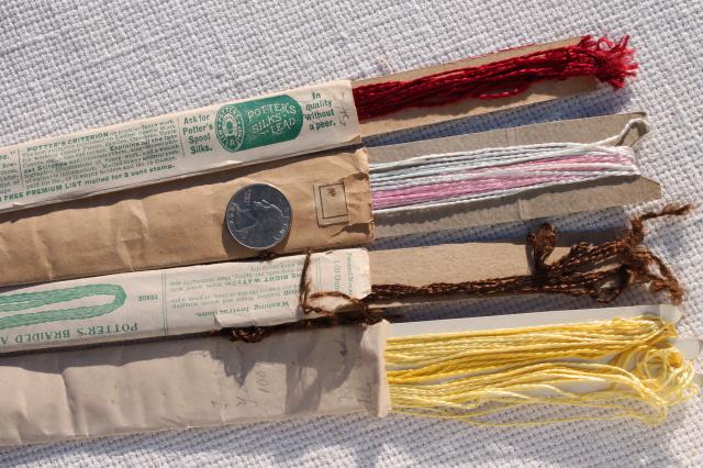 photo of lot antique silk floss embroidery thread w/ old paper labels vintage 1898-1906 #8