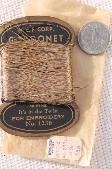 photo of lot antique silk floss embroidery thread w/ old paper labels vintage 1898-1906 #10