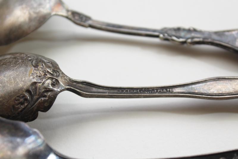 photo of lot antique silver serving spoons & ladles, early 1900s vintage silverplate flatware #2