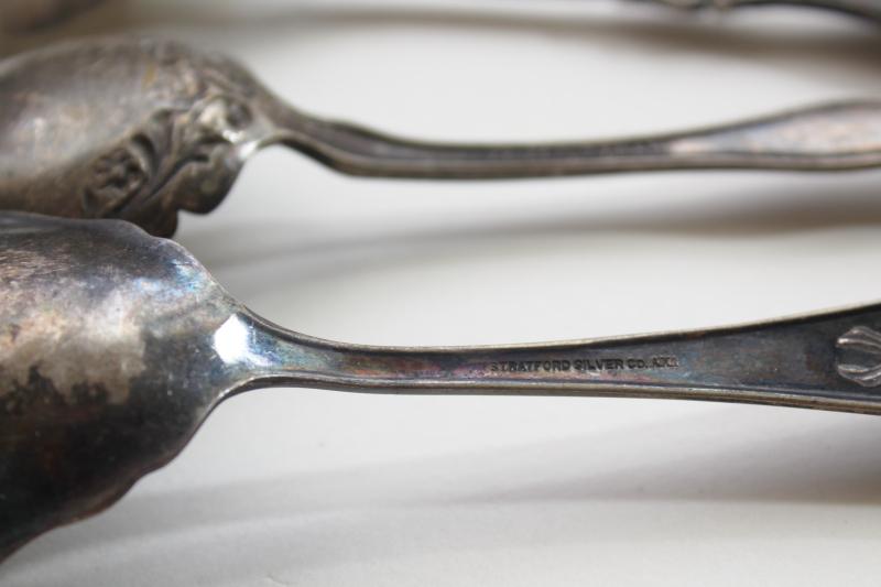 photo of lot antique silver serving spoons & ladles, early 1900s vintage silverplate flatware #3