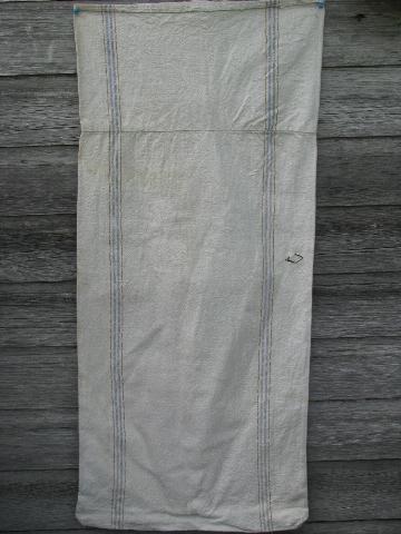 photo of lot antique striped heavy cotton feed sacks grain bags, vintage farm primitive fabric #2