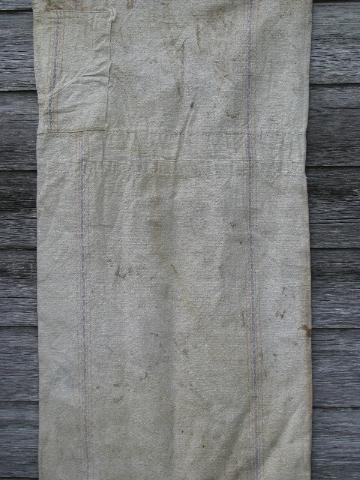 photo of lot antique striped heavy cotton feed sacks grain bags, vintage farm primitive fabric #3