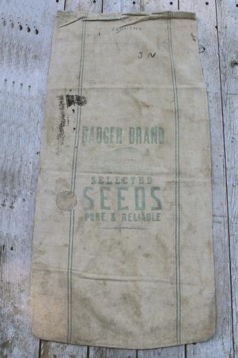 photo of lot antique striped heavy cotton feed sacks grain bags, vintage farm primitive fabric #12