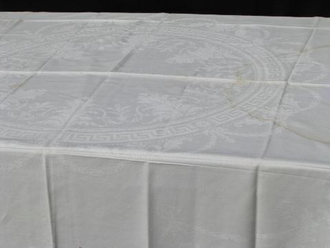 photo of lot antique & vintage Irish linen & cotton damask table linens, 10 tablecloths #4