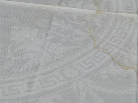 photo of lot antique & vintage Irish linen & cotton damask table linens, 10 tablecloths #5