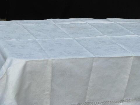 photo of lot antique & vintage Irish linen & cotton damask table linens, 10 tablecloths #12