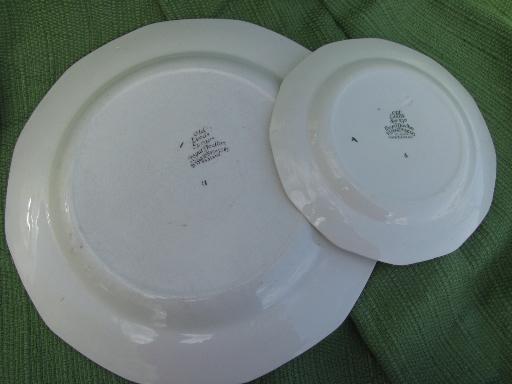 photo of lot antique vintage Royal Doulton china, Old Leeds Sprays plates and bowls #6