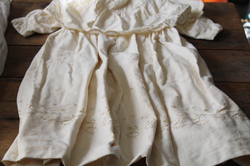 photo of lot antique vintage baby clothes, long white cotton dresses & slips, christening dress & coat #4