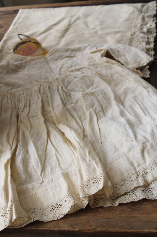 photo of lot antique vintage baby clothes, long white cotton dresses & slips, christening dress & coat #6