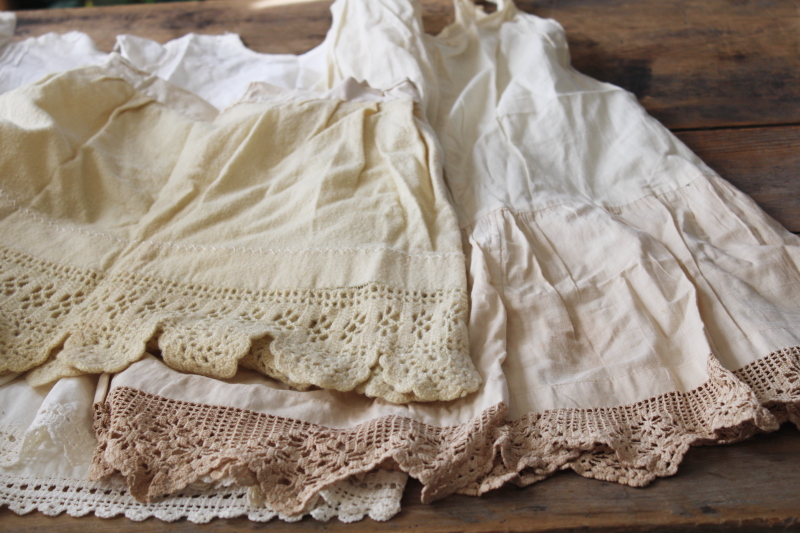 photo of lot antique vintage baby clothes, long white cotton dresses & slips, christening dress & coat #10