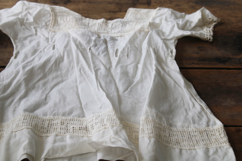 photo of lot antique vintage baby clothes, long white cotton dresses & slips, christening dress & coat #11