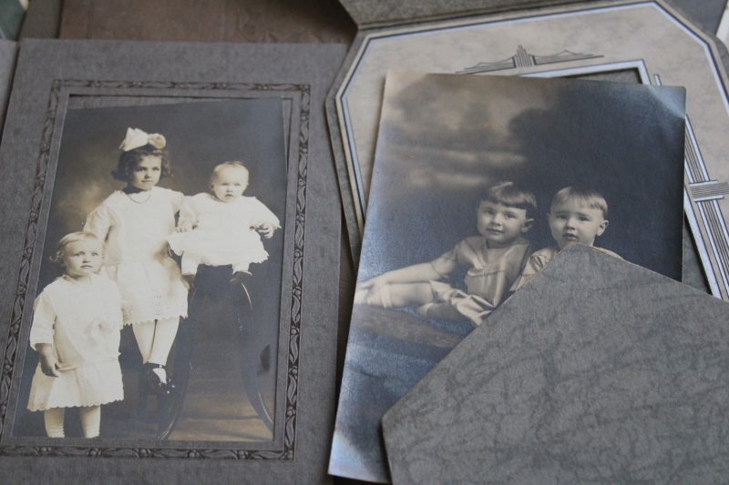 photo of lot antique vintage black white photos cabinet cards, family photos portraits 1900 through 1940s #4