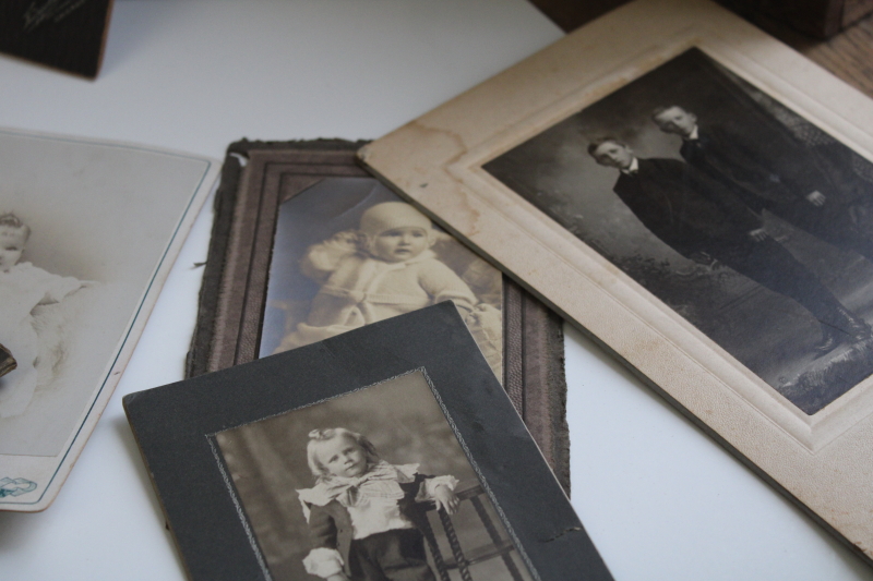 photo of lot antique vintage black white photos cabinet cards, family photos portraits 1900 through 1940s #6