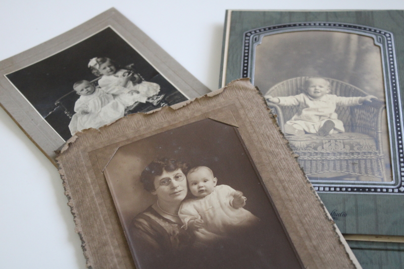 photo of lot antique vintage black white photos cabinet cards, family photos portraits 1900 through 1940s #9