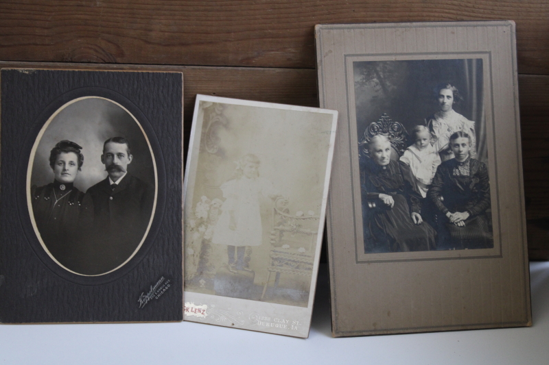 photo of lot antique vintage black white photos cabinet cards, family photos portraits 1900 through 1940s #10