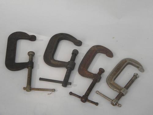 photo of lot antique & vintage carpentry tools clamps Armstrong w/forge mark #1