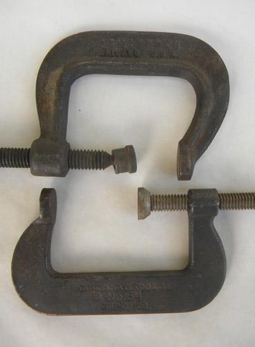 photo of lot antique & vintage carpentry tools clamps Armstrong w/forge mark #2