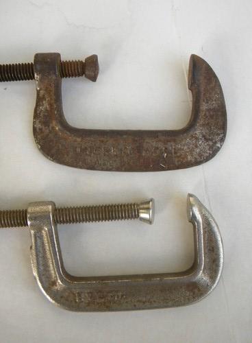 photo of lot antique & vintage carpentry tools clamps Armstrong w/forge mark #3