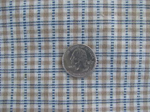 photo of lot antique vintage cotton fabric, work shirting, indigo chambray, heavy ticking #3