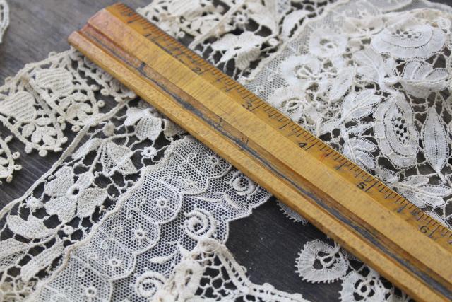 photo of lot antique vintage dress trims, lace collars & scraps Victorian Edwardian era #9