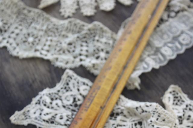 photo of lot antique vintage dress trims, lace collars & scraps Victorian Edwardian era #10