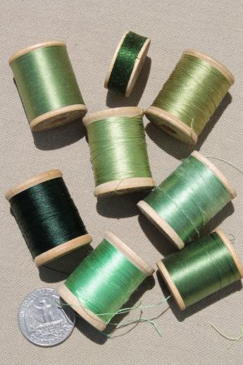 photo of lot antique & vintage fine pure silk embroidery sewing thread, jewel colors #3