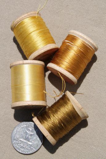 photo of lot antique & vintage fine pure silk embroidery sewing thread, jewel colors #4