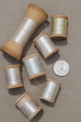 photo of lot antique & vintage fine pure silk embroidery sewing thread, jewel colors #8