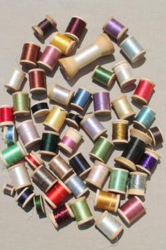 catalog photo of lot antique & vintage fine pure silk embroidery sewing thread, jewel colors