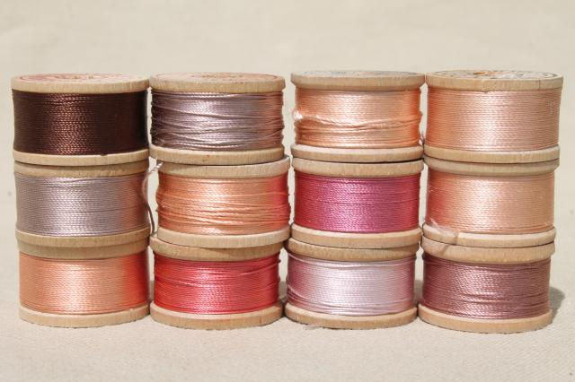 photo of lot antique vintage pure silk buttonhole twist embroidery sewing thread #2