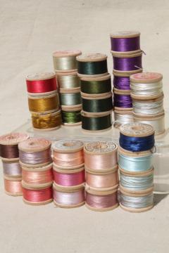 catalog photo of lot antique vintage pure silk buttonhole twist embroidery sewing thread