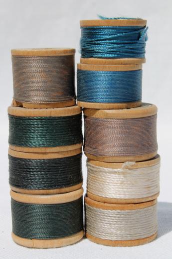 photo of lot antique & vintage pure silk embroidery sewing thread, silk buttonhole twist #8