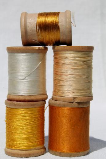 photo of lot antique & vintage pure silk embroidery sewing thread, silk buttonhole twist #10