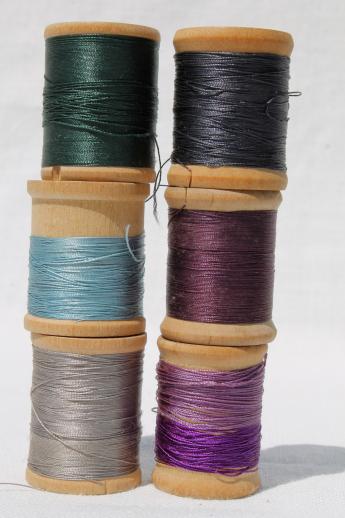 photo of lot antique & vintage pure silk embroidery sewing thread, silk buttonhole twist #11